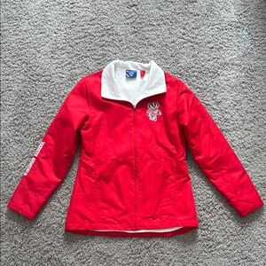 Champion Red Zip-Up Jacket with Wisconsin Badgers Embroidered Logo